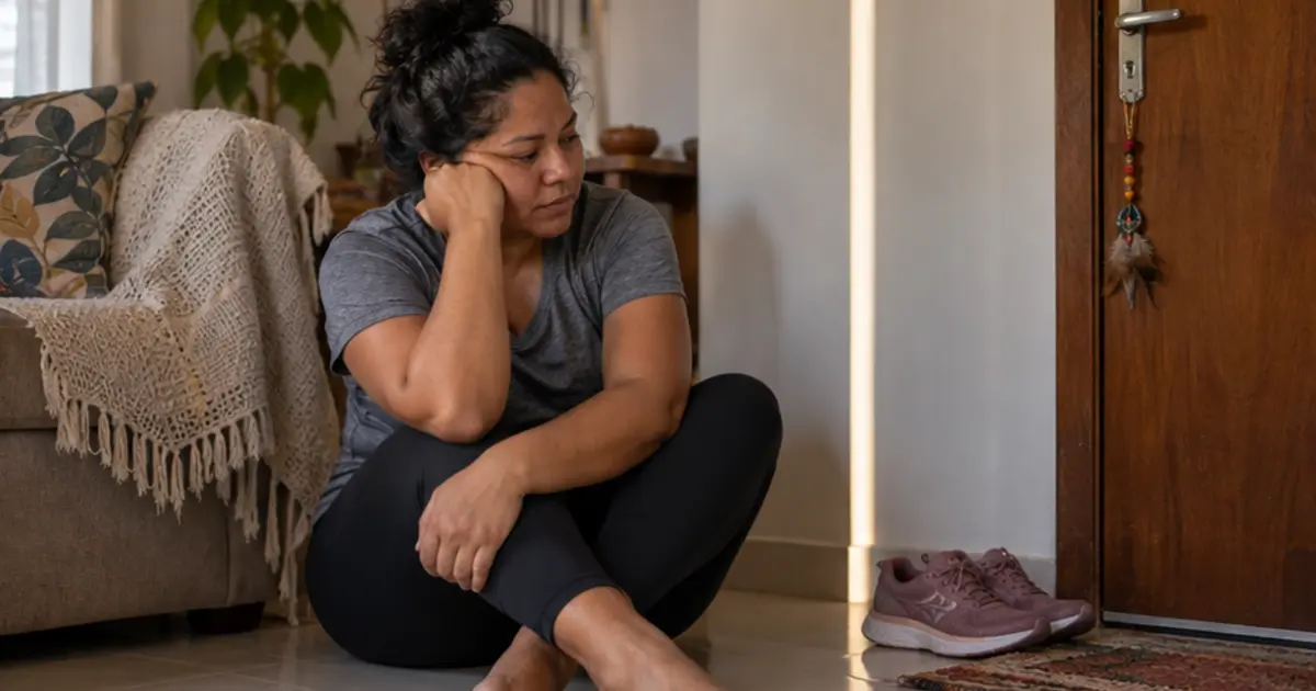 Cena cotidiana brasileira relacionada a como voltar a confiar em si depois de quebrar uma promessa pessoal